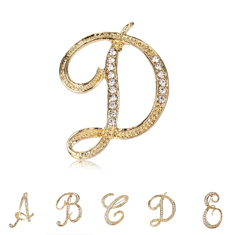 Gold Initial Letter Brooch, Pin or Magnet