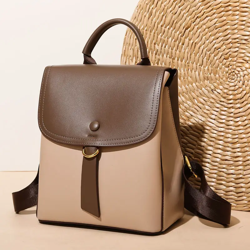 

Fashion Texture Backpack Women's 2023 New Simple Large Capacity Travel Bag Leisure Versatile Backpack