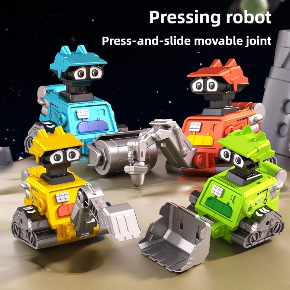Children's Press Robot Inertia Engineering Vehicle Excavator Set Cross-Border Supply Wholesale Popular Toy Car