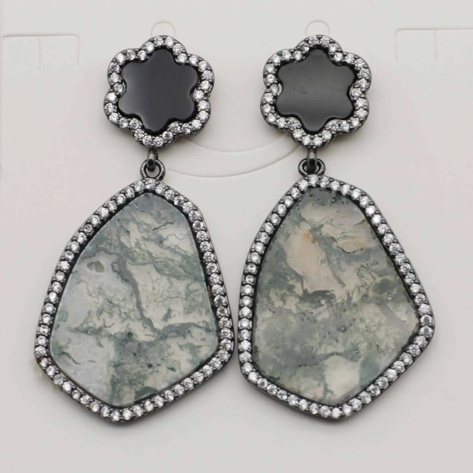 Gains Fashion Gemstone Slab Droped Earring Gold Plating Jewelry Girl Friend  Mother Day Gift Free Shipping