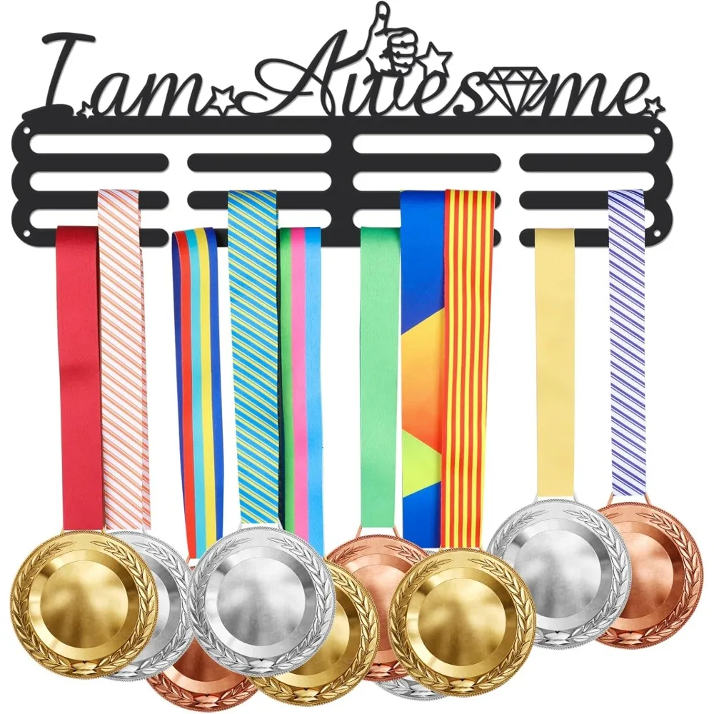 

Вешалка для медалей и надписей на палец вверх, настенная вешалка для демонстрации медалей, 3 линии с винтами, удивительные настенные стеллажи для ленты