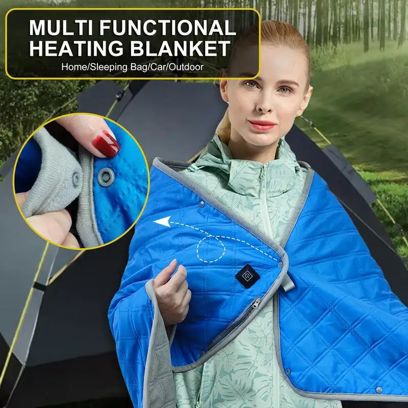 USB Heated Camping Blanket - 6-Zone Electric Sleeping Bag Liner With Temperature Control