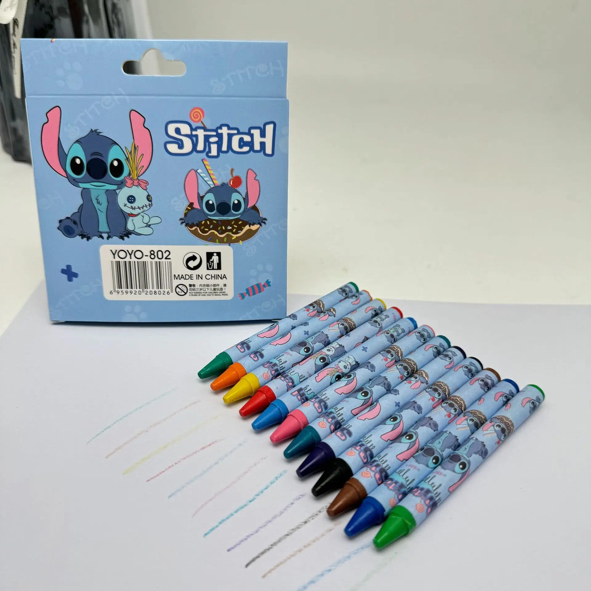 12pcs Stitch Paint Brush Set Kids Disney Anime Colour Pencil Art Painting Crayon Children Graffiti Pens Oil Painting Stick Gift - Image 3