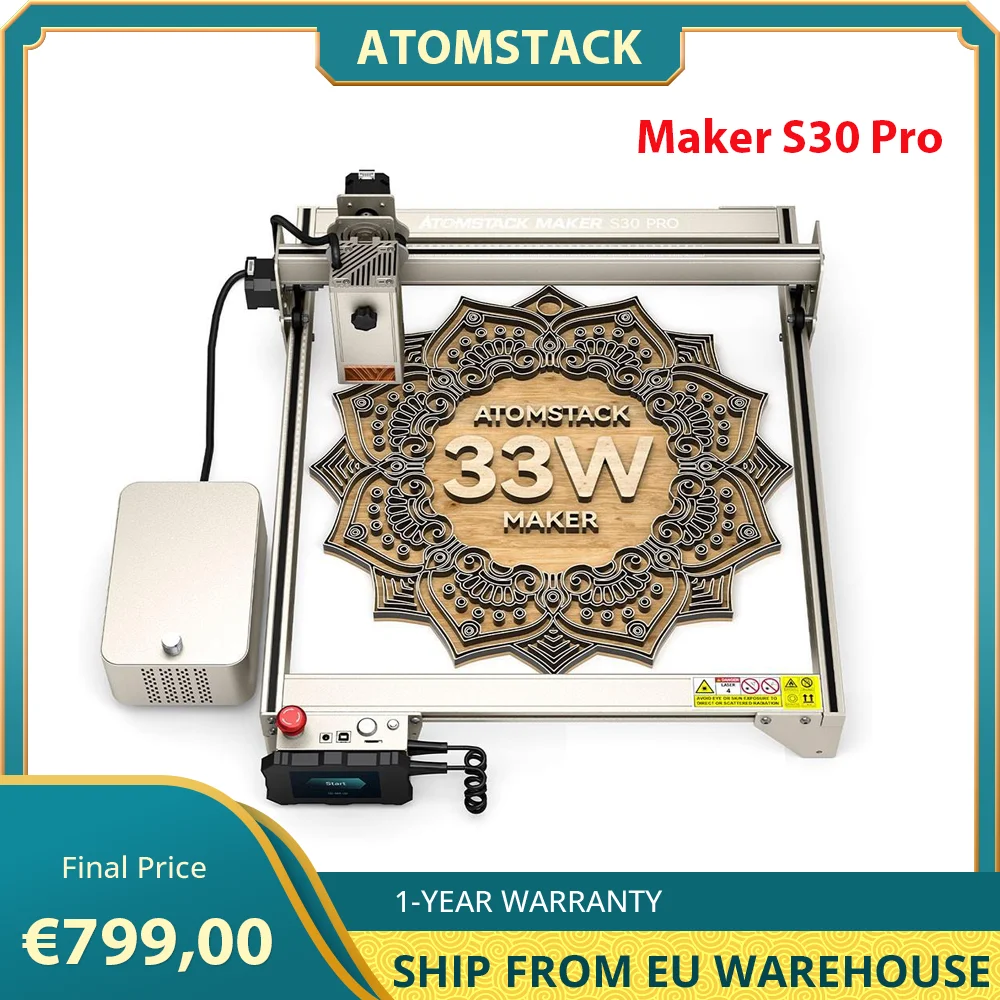 ATOMSTACK Maker S30 Pro Laser Engraver Cutter 33W Laser Power Air Atomstack maker s30 pro laser engraver cutter 33w laser power air