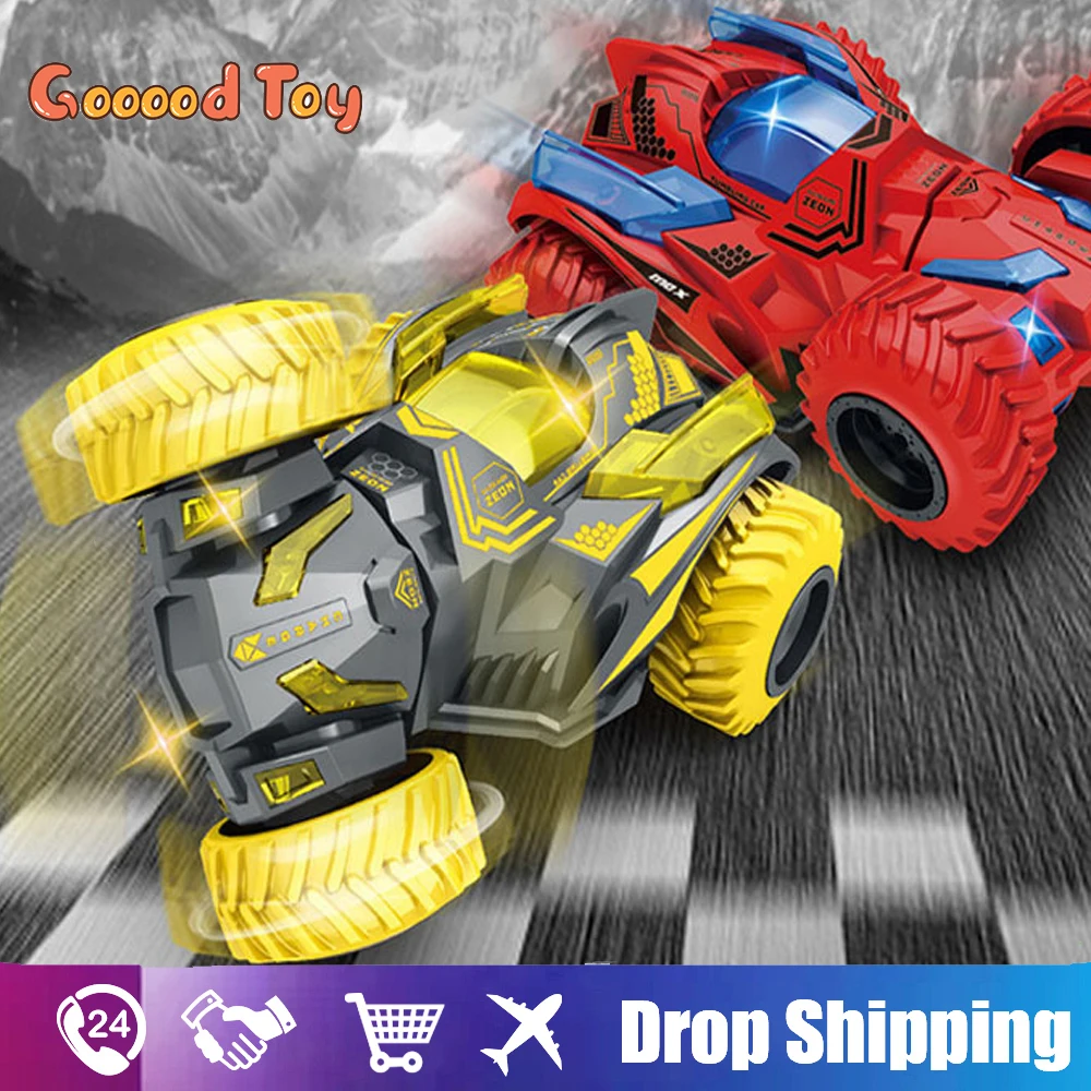 Kids Car Model Double Inertia Pull-Back Car Double-Sided Rolling Climbing Car Effect Car Dumper Off-Road Toy Car Children Boys