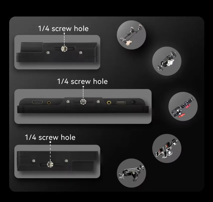Portkeys HD7H 7inch Monitor 1000nits Brightness Light 1280X720 4K30p HD Input Camera Monitors For Cameras Video Photography