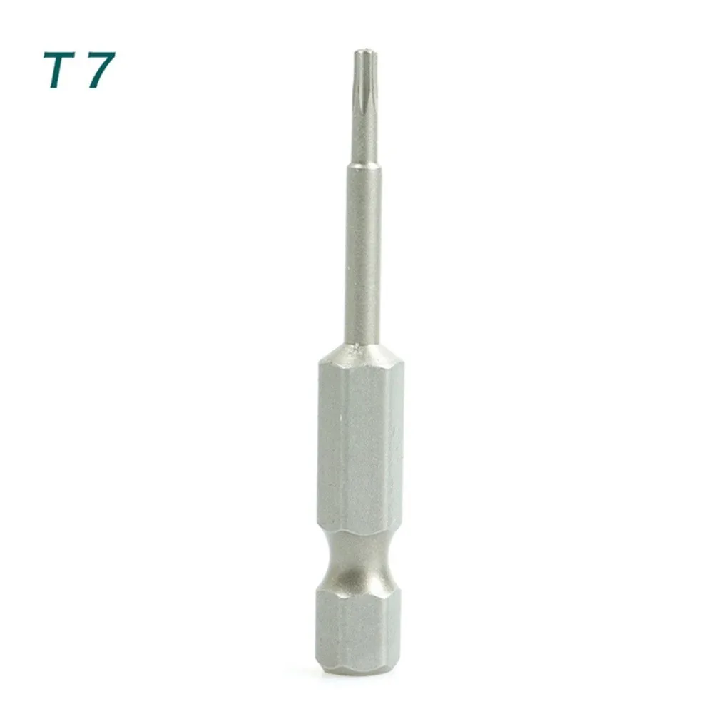 구멍이 있는 Torx 스크루 드라이버 비트, T5 Torx T7 T15 T20 T25 T27 T30, 1/4 인치 육각 생크 전기 스크루 드라이버 스타 비트 세트, 50mm, 1 개