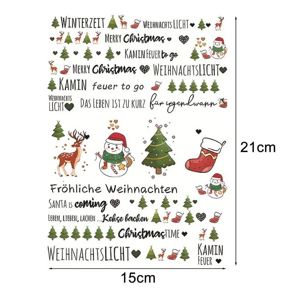 Christmas Sticker Candle Film Stickers Christmas Themed Candle Tattoo Stickers Vibrant Colors Easy Application Versatile Party