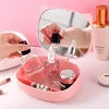 Portable 2 in 1 Folding Storage Box with Cosmetic Mirror Makeup Organizers Household Desktop Make Up Sundries Organization 3