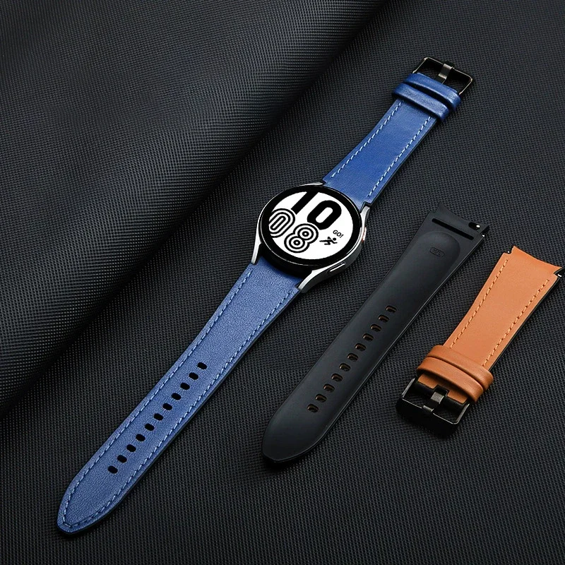 Premium Silicone and Leather Watch Strap - Replacement Band