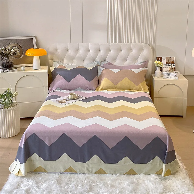 

Autumn and Winter Striped Sheets All Cotton Household Cotton Sheets Single Piece Bedding Bed Sheet