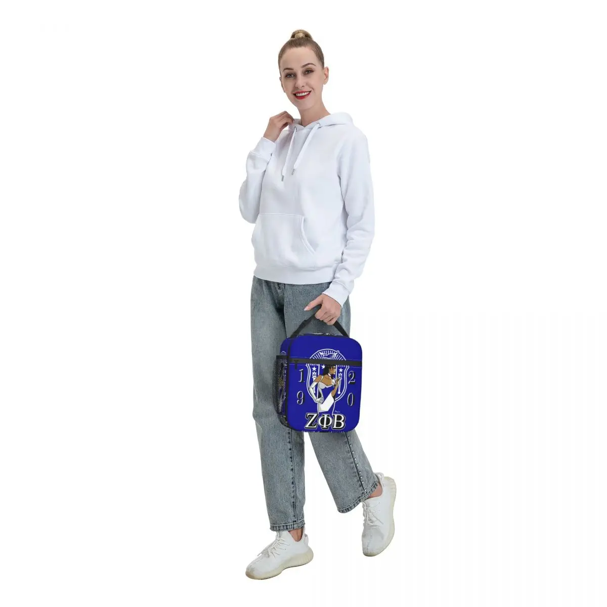 Zeta Phi Beta ZOB Insulated Lunch Bag for Women Waterproof Greek Letter 1920 Thermal Cooler Bento Box Office Work School