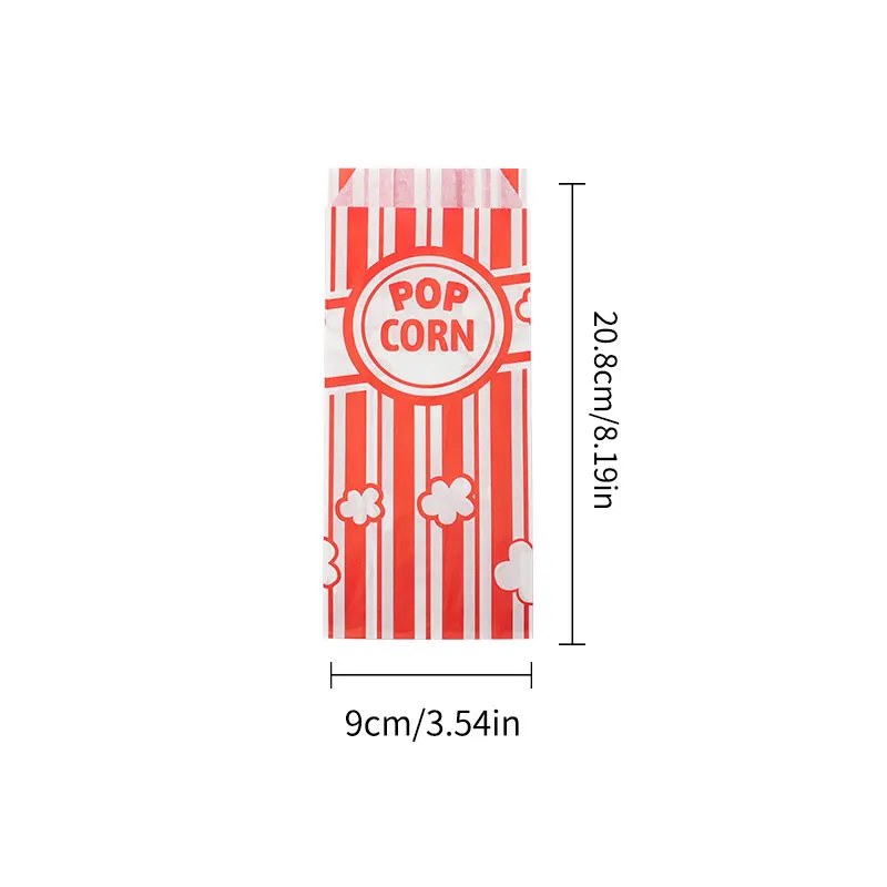 Yoosso Pack Of 100 Popcorn Bags, 11.5 X 7 X 5 Cm Popcorn Bags, Small Popcorn Boxes, Red White Snack Bags, Sweets, Party Bags For Film Night, Cinema, Retro, Children's Birthday, Wedding - View #10