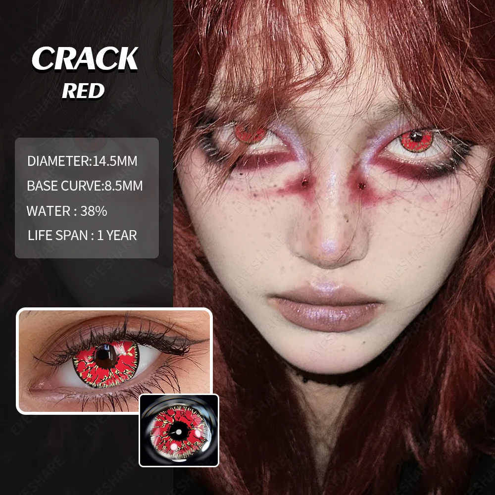 EYESHARE Weiße farbige Kontaktlinsen für Augen, Cosplay, schwarze Augenlinsen, Anime-rote Linsen, 1 Paar jährliche Schönheitskontakte, Make-up – Detail 20