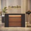 Modern Reception Desk with LED Lights, 63 Inches Front Counter Table for Reception Room, Lobby, Beauty Salon, Retail 1