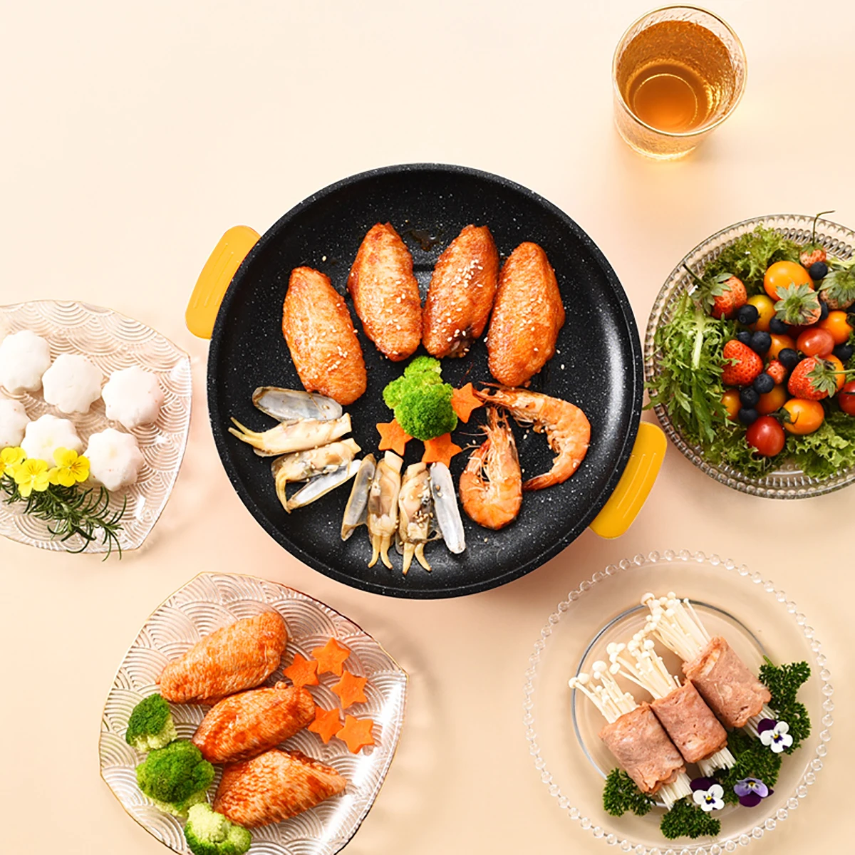 220V Multifunctional Electric Baking Tray Koekenpan Niet-Plakkerige Grill Geroosterde Pan Fornuis Barbecue Keuken Tool 2