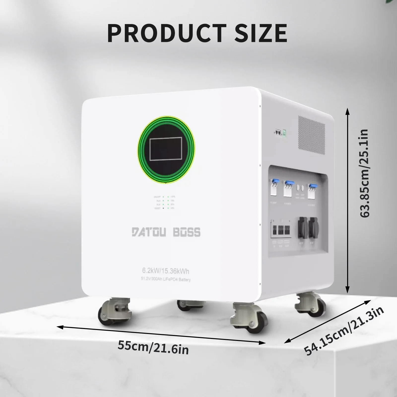 DATOUBOSS 15.36kWh All in One LiFePO4 Battery 51.2V Built-in 6.2kW