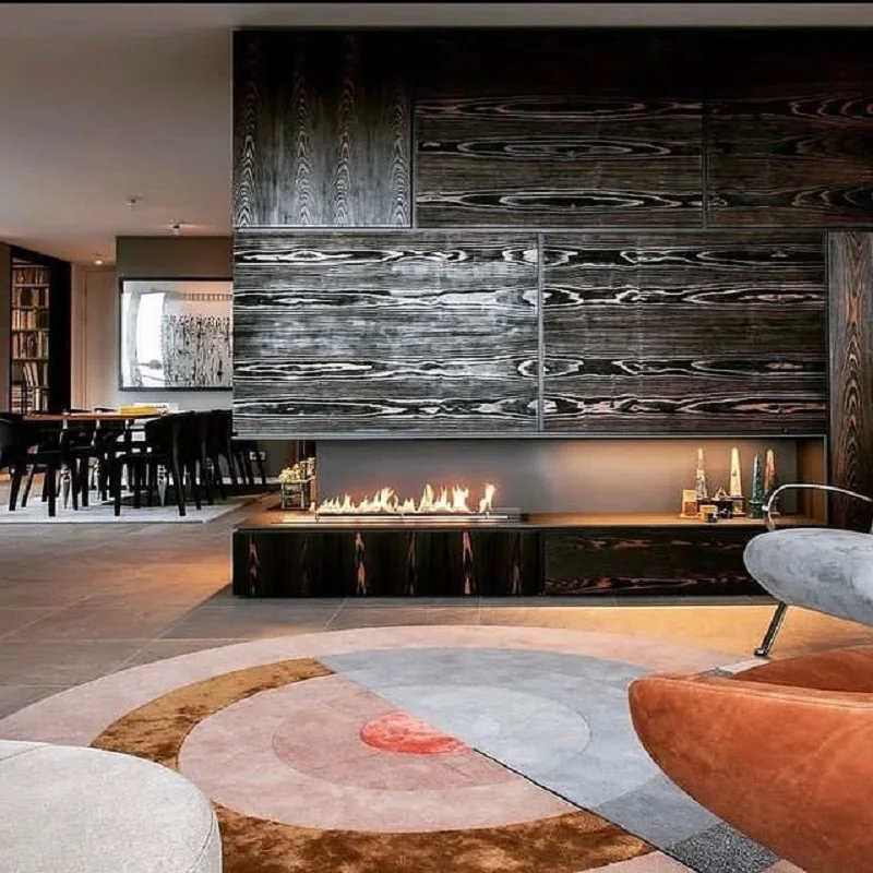 tuya wifi bioethanol Fire place ethanol burner Electric double sided fireplace insert