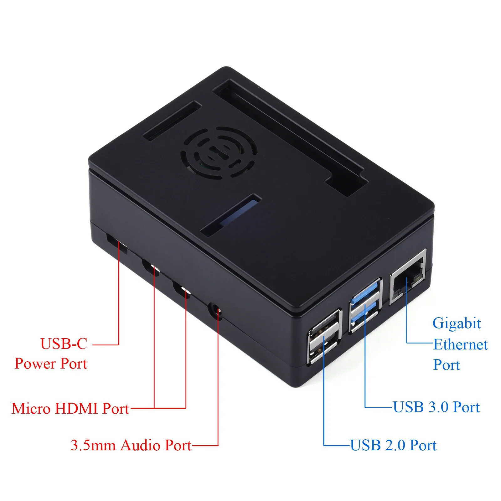 de cobertura, gabinete shell, compatível com tela 3.5in, 4B, 3B +, 3B preto