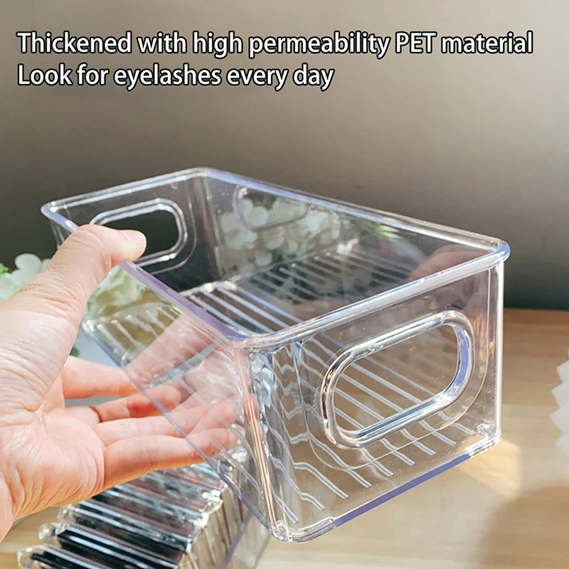 Transparent Eyelash Storage Box Makeup Organizer False Eyelashes Glue Pallet Holders Grafting Eyelashes Extension 2