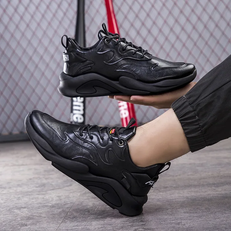 Fashion Male Sneakers Breathable Men's Sports Shoes Soft Sole Non-Slip Casual Sneaker Athletic Training Leather Men Shoes