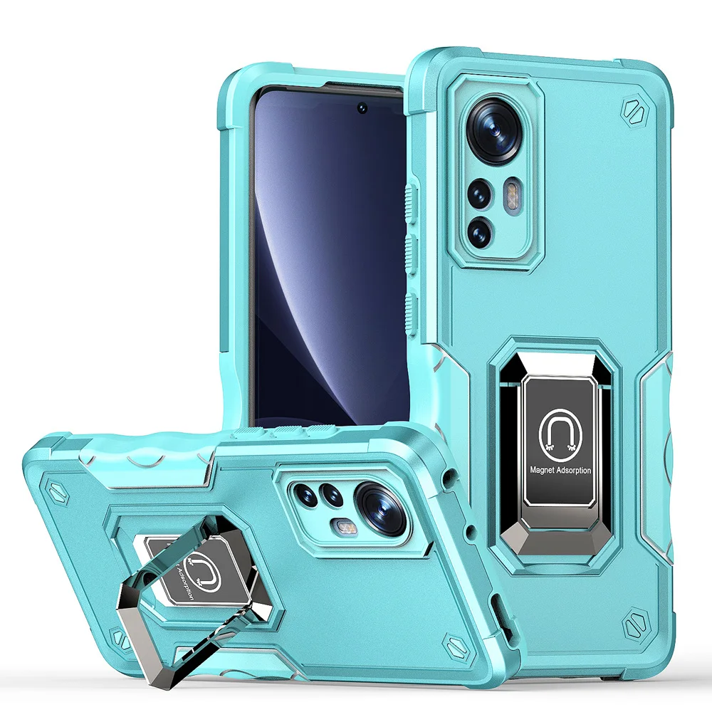KEYSION Shockproof Armor Hülle für Xiaomi 12 12X 12 Pro, Silikon+PC-Ring, Standfunktion, Handyhülle für Xiaomi Mi 12S Pro_voghion.com
