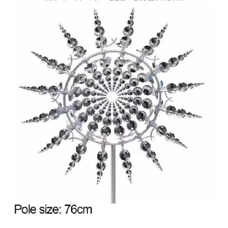 New Unique and Magical Metal Windmill 3D Wind Powered Kinetic Sculpture Lawn Metal Wind Solar Spinners Yard and Garden Decor