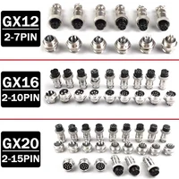 5/10/100Set GX12 GX16 GX20 2 3 4 5 6 7 8 9 10 12 14 15 Pin Docking Aviation Plug Socket Waterproof Circular Connector 1