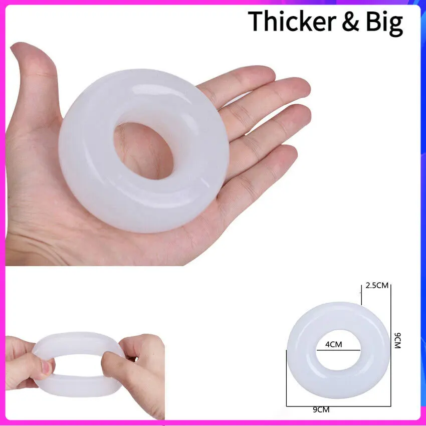 Male Silicone Weight Bearing Ring Increase Penis Exerciser Male Lock Sperm Penis Ring Delay White Reusable Penis Stretcher Ring