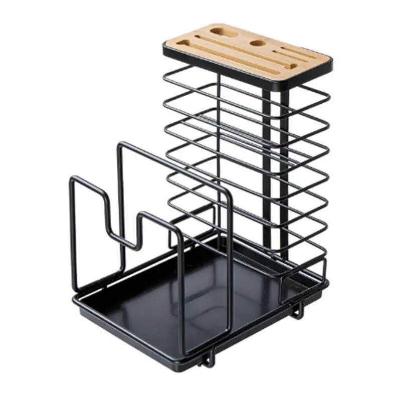 

Подставка для разделочной доски, многофункциональный держатель для крышки кастрюли с дренажным подносом, Нескользящие прочные кухонные органайзеры и кухонные Органайзеры для хранения