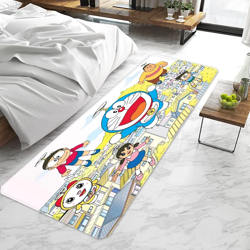 만화 도라에몽 문짝 매트 입구 도어 매트, 미끄럼 방지 세척 가능 주방 카펫, 거실 복도 러그, 문짝 욕실 욕실 매트 