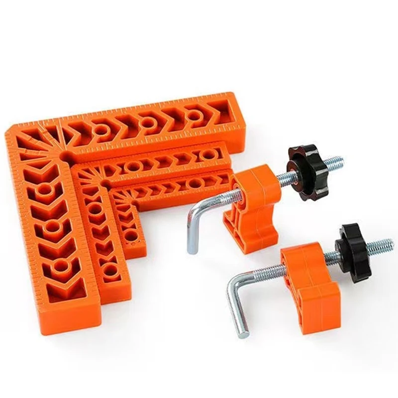 

Right Angle Locator 90° Plate Splicing Fixator Orange Plastic L-Shaped Square Corner Code Woodworking Scriber Marking Ruler