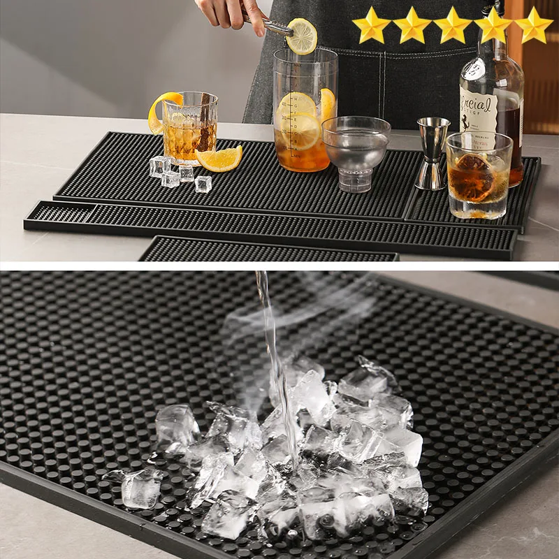 Rubber Bar Mat Rubber bar mat non-slip PVC cafe bar mat Waterproof Kitchen Drain Dish Drying