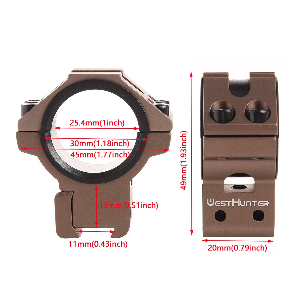 Hunting Accessories Low Profile 11mm Dovetail Rings 25.4mm/30mm Mounts Fully CNC Machining Rifle Scope Mount