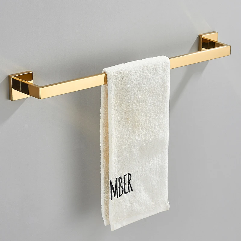 Golden Bathroom Hardware Set Accessories Whole Stainless Steel Paper Holder Bathroom Bar Towel Rack Rail Nail Installation Shelf bathroom hardware accessories bathroom hardware set toilet paper holder paper towel holder shower rod storage rack