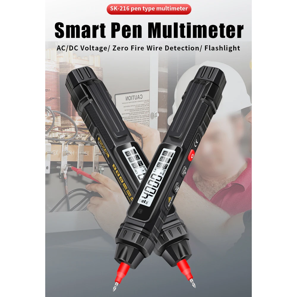 2in1 Electric Test Pen Digital Multimeter Voltage Current Resistance Measurement Test Meter Live Data-hold LCD Display Tester