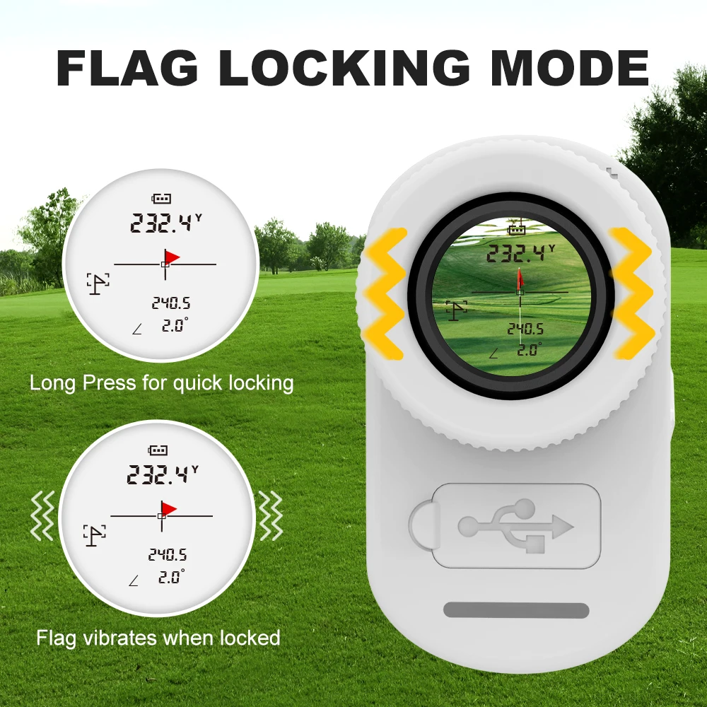 AquilaPro 1090 Yards Mini Golf Rangefinder with Flag Lock Vibration Slope Compen