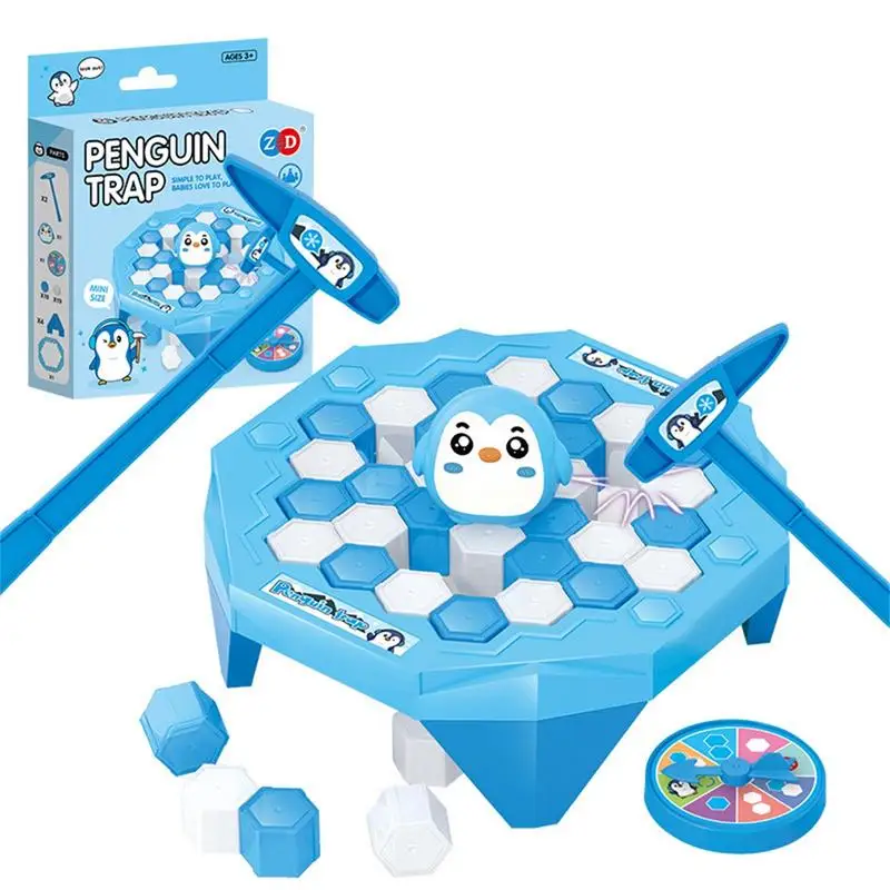 Ice Breaking Game Toy Mini Penguin Trap Breaking Ice Cubes Puzzle Game Toys Con Martelli Save Penguin Table Game Giocattolo Educativo