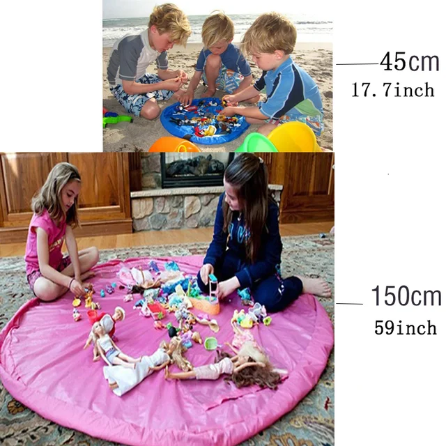 1Pc Children Toy Cushion Toy Storage Bag Large Clean Organizer Play Pad Durable Building Block Toy Quick Storage Bag Outdoor Mat 4