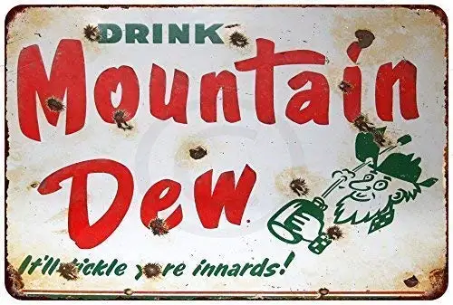 Tin speaking New Tin Sign Aluminum Retro Porcelain Drink Mountain Dew Soda Metal Sign 8x12 Inch Iron Painting Designable Customi