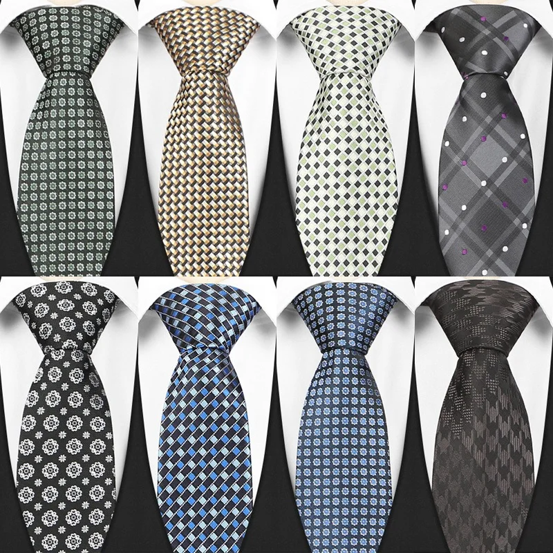 

Men's Tie 8CM Neckties Jacquard Woven Stripes Striped Plaid Dot Neck Ties Business Necktie Jacquard Woven Neck ties For Party