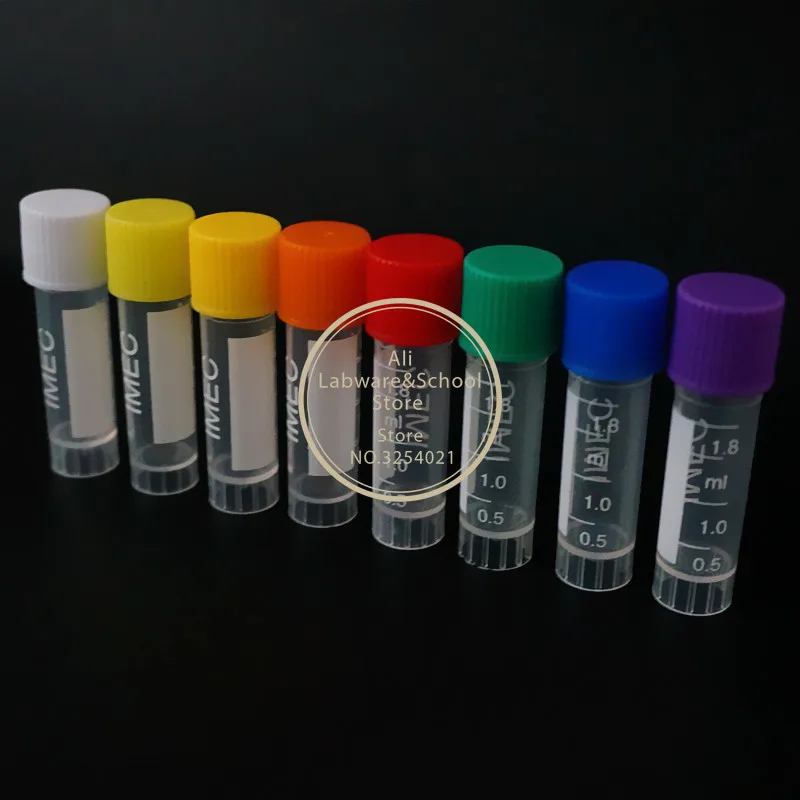 Plastic test tubes centrifuge tube 100 To 500Pcs 1.8ml with screw cap