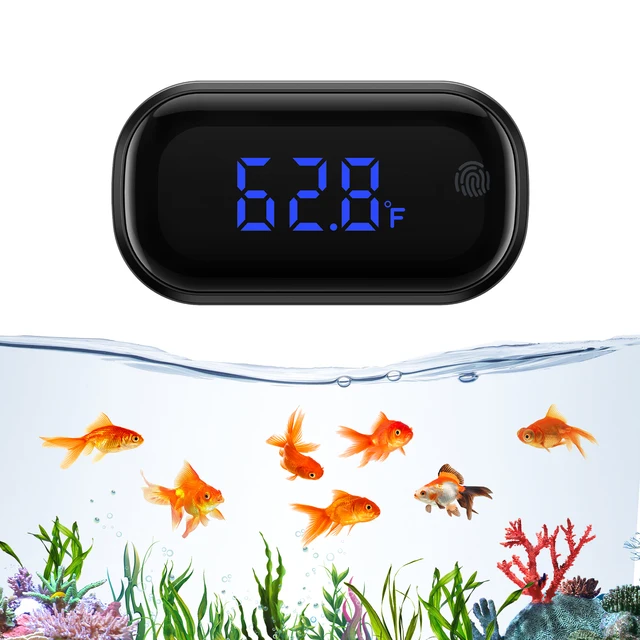 Termometro Digitale LED Per Acquario - Sensore Temperatura Ad Alta Precisione 0.1&deg;C, Touch
