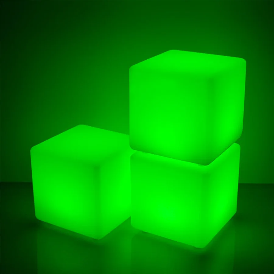 25/20/10CM LED Luminous Cube Bar KTV Party Atmosphere Table Lamp Battery Powered RGB 16 Colors Square Night Light for Home Decor