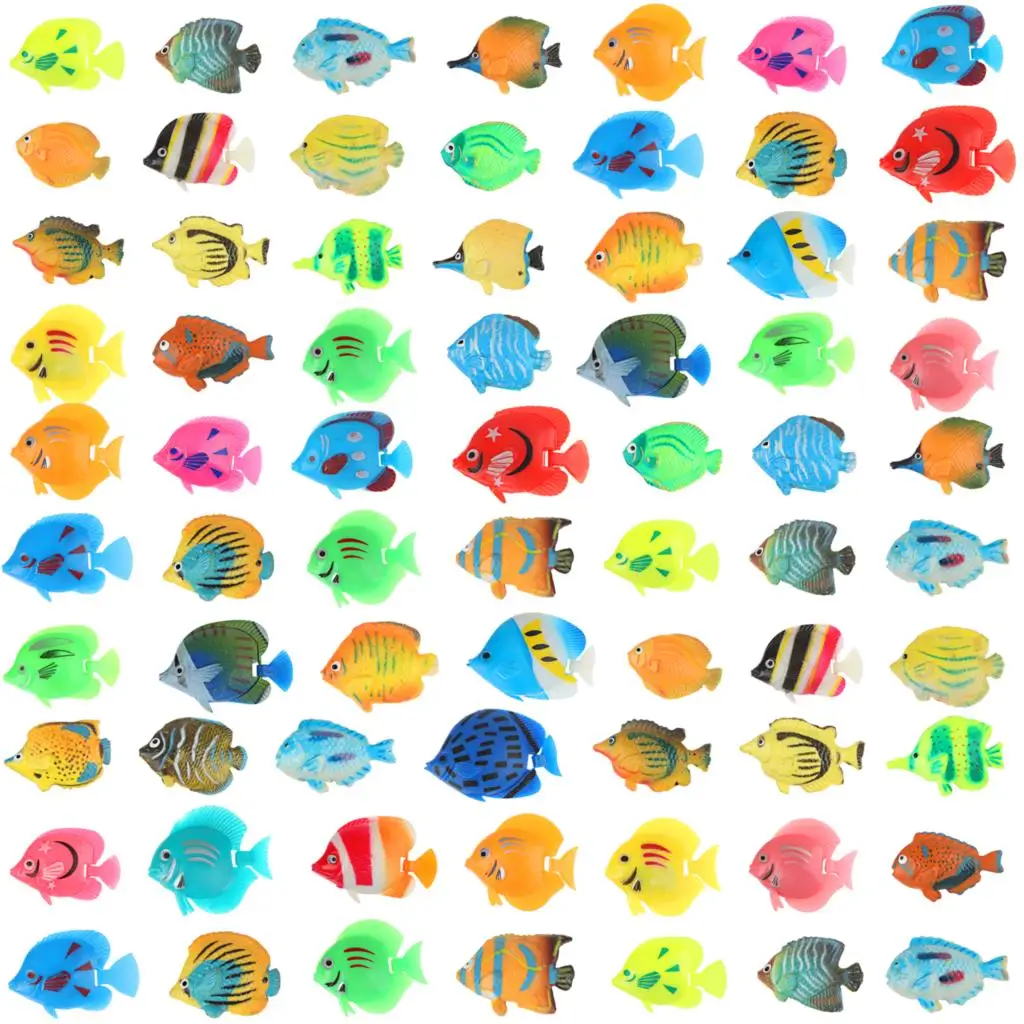 

20Pcs Tropical Fish Figure Play Set with Plastic Fish Toys Fake Small Plastic Fish Assorted Fishes Baby Bath Toy