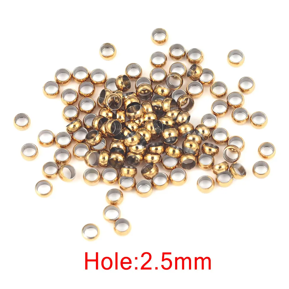 200 stücke Edelstahl Rohr Crimp Ende Perlen Clip Foldover Stopper Spacer Perlen Für DIY Schmuck Machen Liefert Crimp & ende Perlen – Detail 13