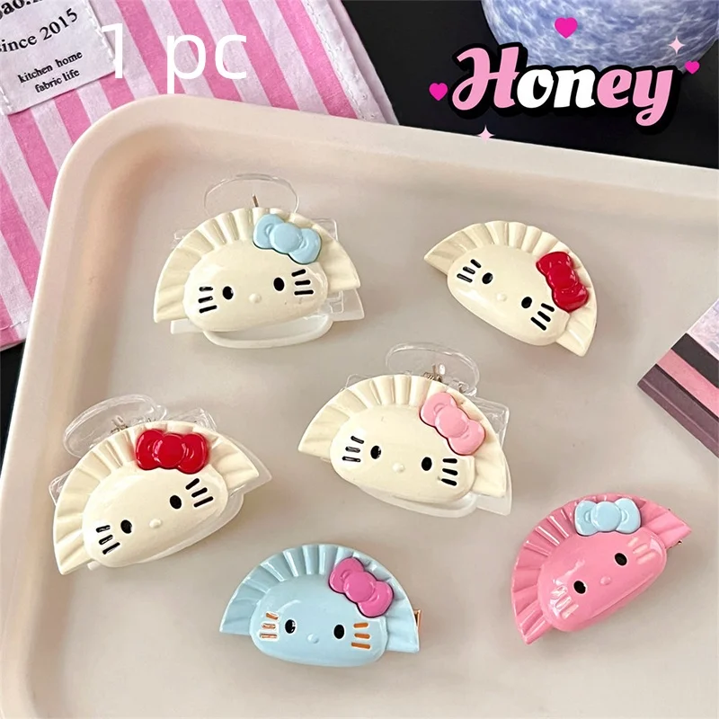 

Женская заколка для волос в виде пельменей, аниме Kuromi Cinnamoroll Melody, резиновые аксессуары, мультяшная кавайная креативная заколка для волос, головной убор