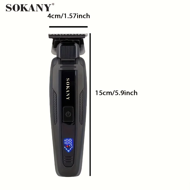 소카니 남성용 헤어 클리퍼, 수염 트리머, 브러시리스 모터, 1500mAh, LCD 디스플레이가 있는 전기 무선 면도기, 트리머, 면도기, 헤어 클리퍼, USB 충전식 제품 아버지의 날 선물(6가지 액세서리