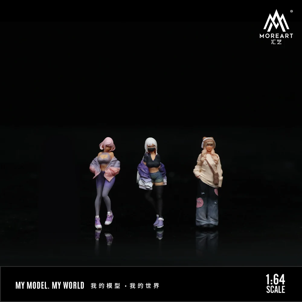 More Art 1:64 Sweet Cool Girl Figure Set Resin Decoration Figure Model for Gift&Display&Collection 