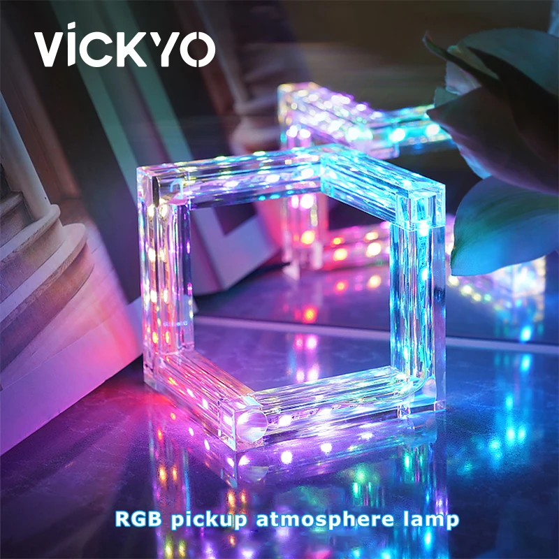 

VICKYO LED Desk Light Bluetooth Control LED Table Lamp White Light/RGB Atmosphere Light Eye-Protect Night Light Home Decora Lamp